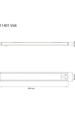 Aneta Lighting Skabslampe Vidi 40cm^ Genopladelige Lamper
