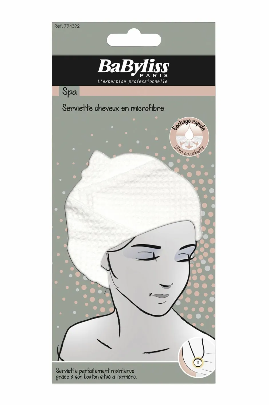 BaByliss Håndklæde til hår, microfiber^ Håraccessories