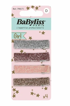 BaByliss Hårklips Glitter Kids 4 stk^Børn Håraccessories