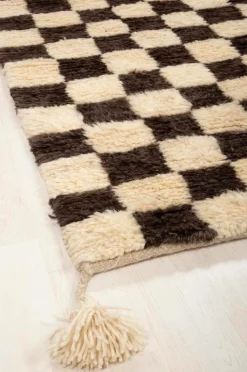 New Uldtæppe Berber Chess 130x185 cm Uldtæpper