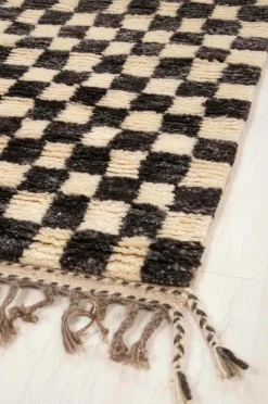 Sale Uldtæppe Berber Chess 84x209 cm Uldtæpper
