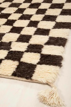 New Uldtæppe Berber Chess 205x306 cm Uldtæpper