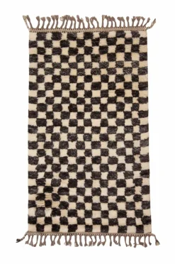 Clearance Uldtæppe Berber Chess 93x160 cm Uldtæpper