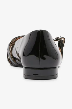 Bianco Ballerinasko Biabari Pointy Flat Buckle Faux Leather^Dame Ballerinasko