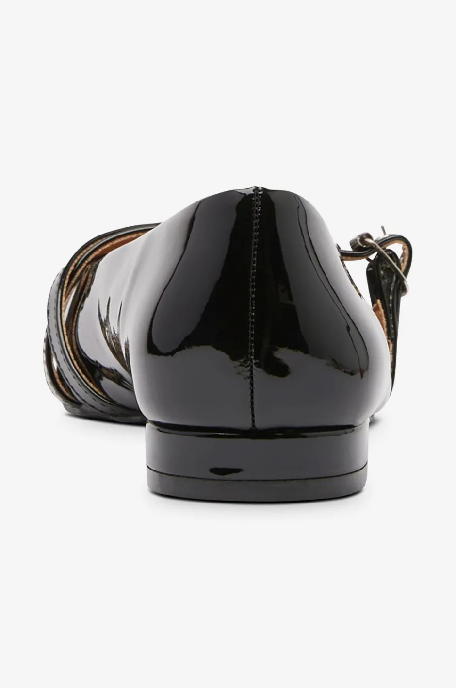Bianco Ballerinasko Biabari Pointy Flat Buckle Faux Leather^Dame Ballerinasko