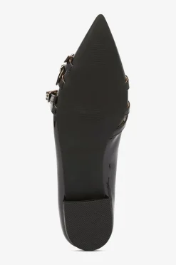 Bianco Ballerinasko Biabari Pointy Flat Buckle Faux Leather^Dame Ballerinasko