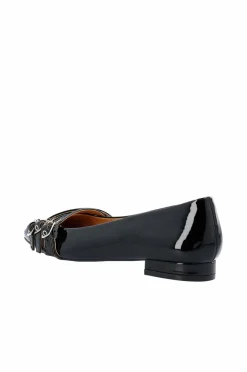 Bianco Ballerinasko Biabari Pointy Flat Buckle Faux Leather^Dame Ballerinasko