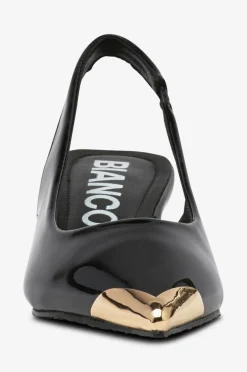 Bianco Højhælet sko biaKristin Kitten Heel Slingback Metal Toecap Patent^Dame Højhælede Sko