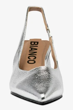 Bianco Højhælet sko biaMaralyn Slingback Metallic^Dame Højhælede Sko