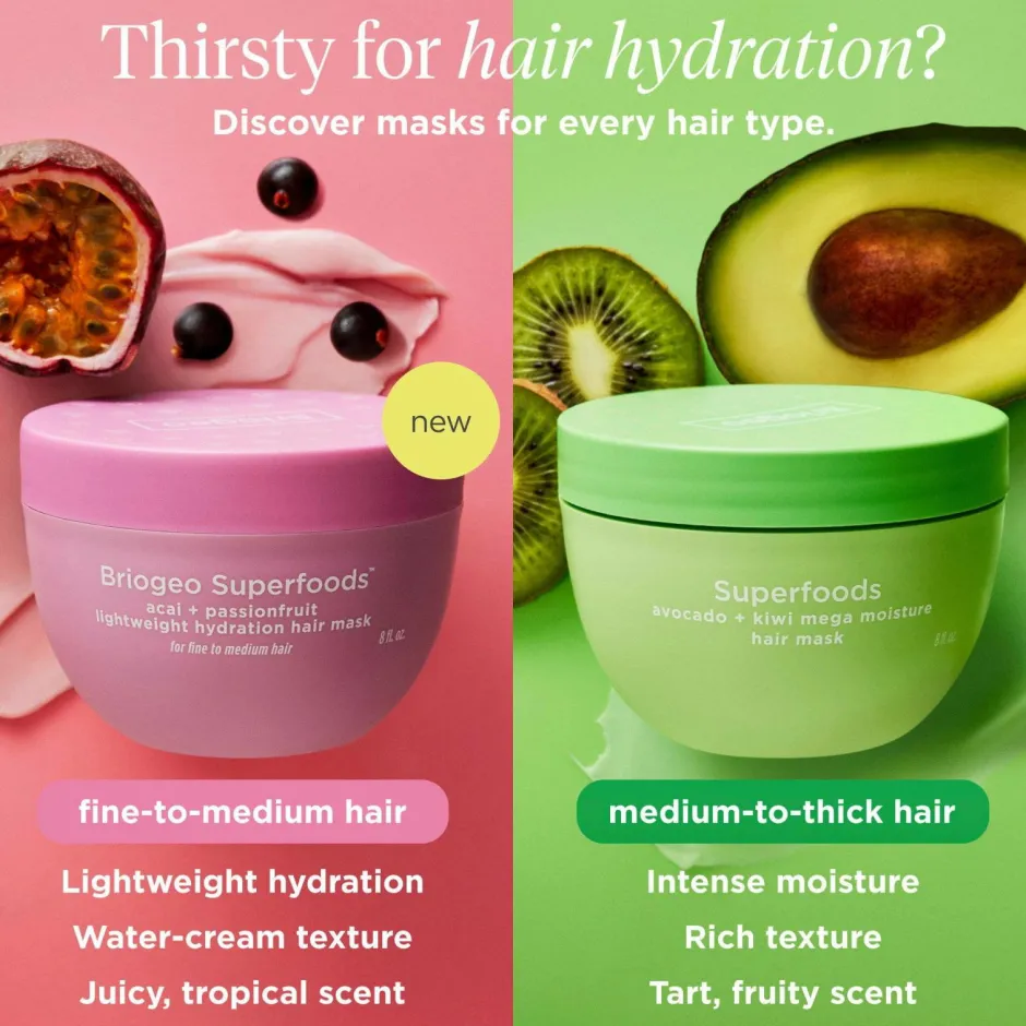 Briogeo SUPERFOODS™ Acai + Passionfruit Lightweight Hydration Hair Mask 240Ml^ Hår|Hår