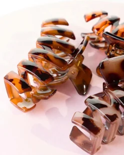 Brushworks Tortoiseshell Claw Clips - 3 Pack^Dame Håraccessories|Håraccessories