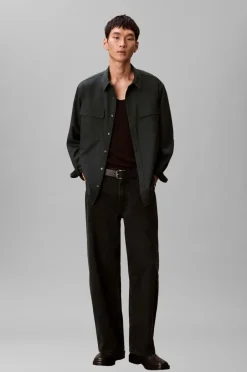 New Skjorte LS Melange PV Easy Shirt Skjorter
