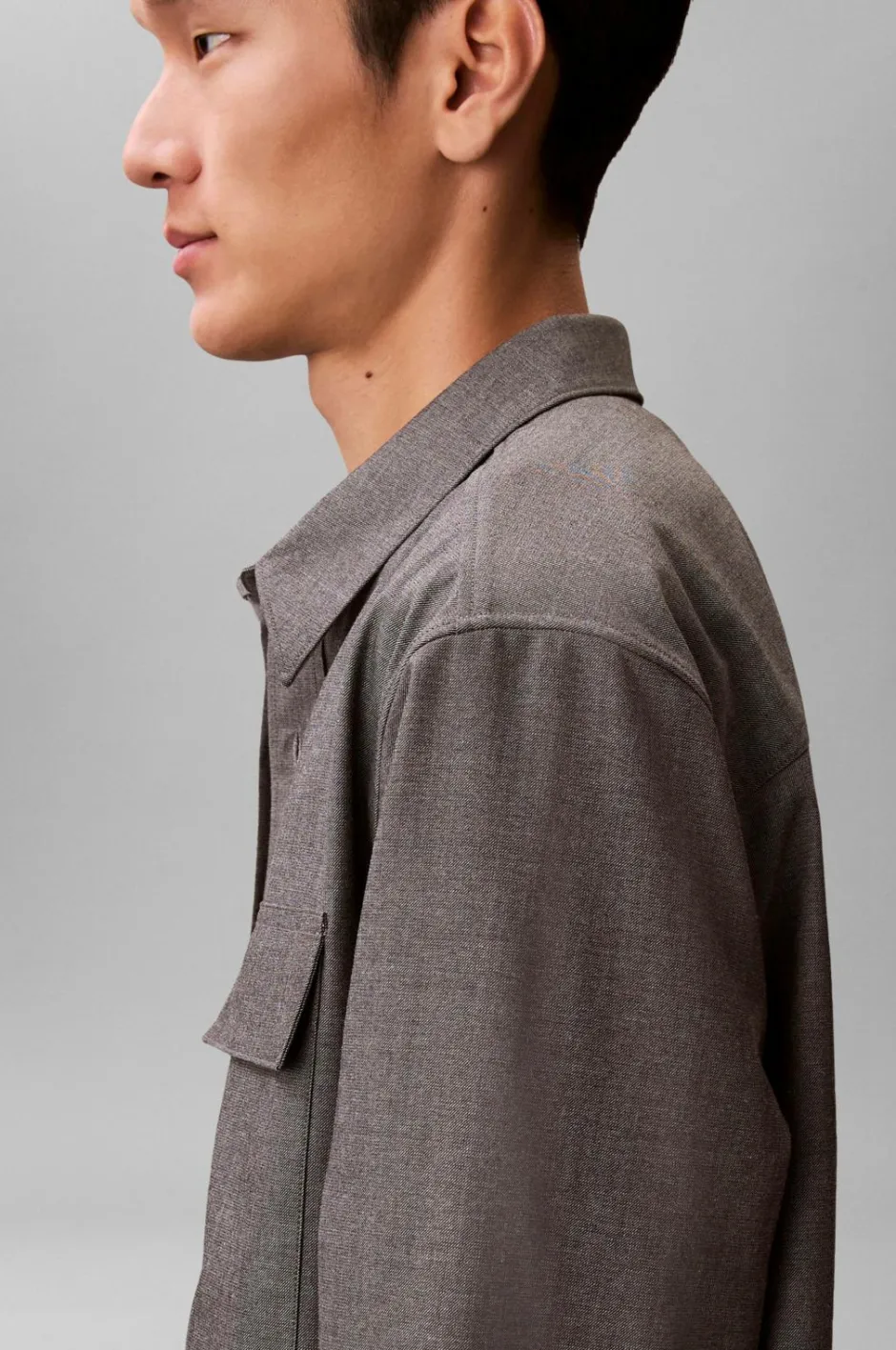 Calvin Klein Skjorte LS Melange PV Easy Shirt^ Skjorter