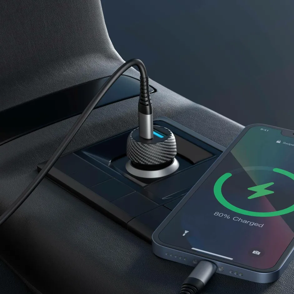 Outlet Biloplader 1xusb-c PD 1xusb-a 45w Mobiltelefoner, Tablets & Tilbehør