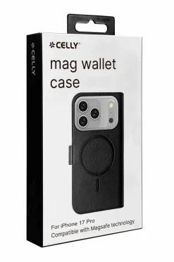 Celly Tegnebogetui Wallet Case Magsafe Iphone 17 Pro^ Mobiltelefoner, Tablets & Tilbehør