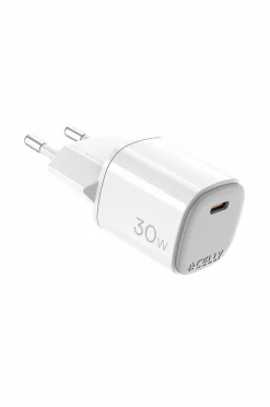 Celly Usb-oplader Gan 1 x Usb-c PD 30w^ Mobiltelefoner, Tablets & Tilbehør