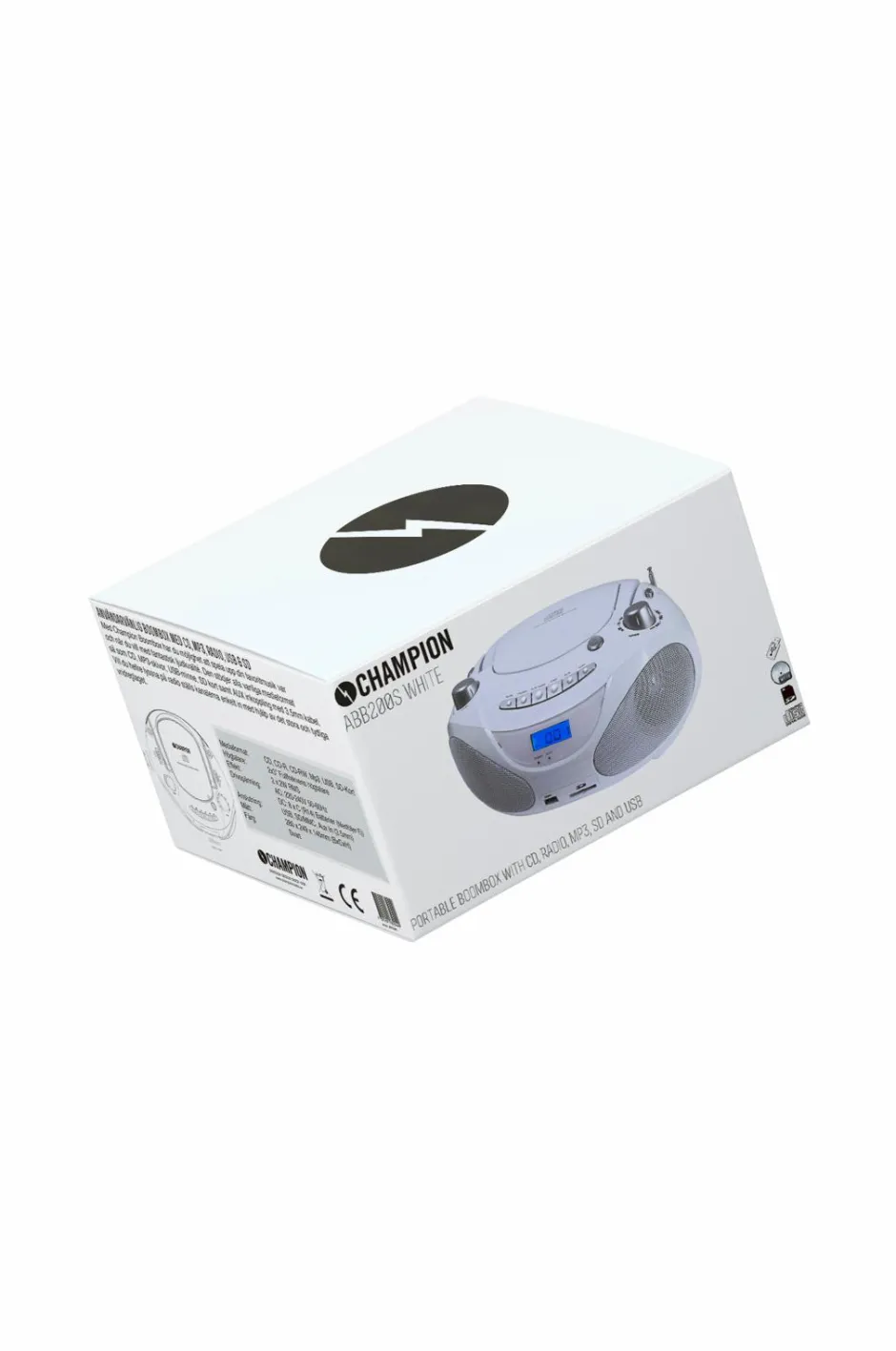 Best Boombox CD/Radio/MP3/USB White ABB200W Tv, Lyd & Det Smarte Hjem