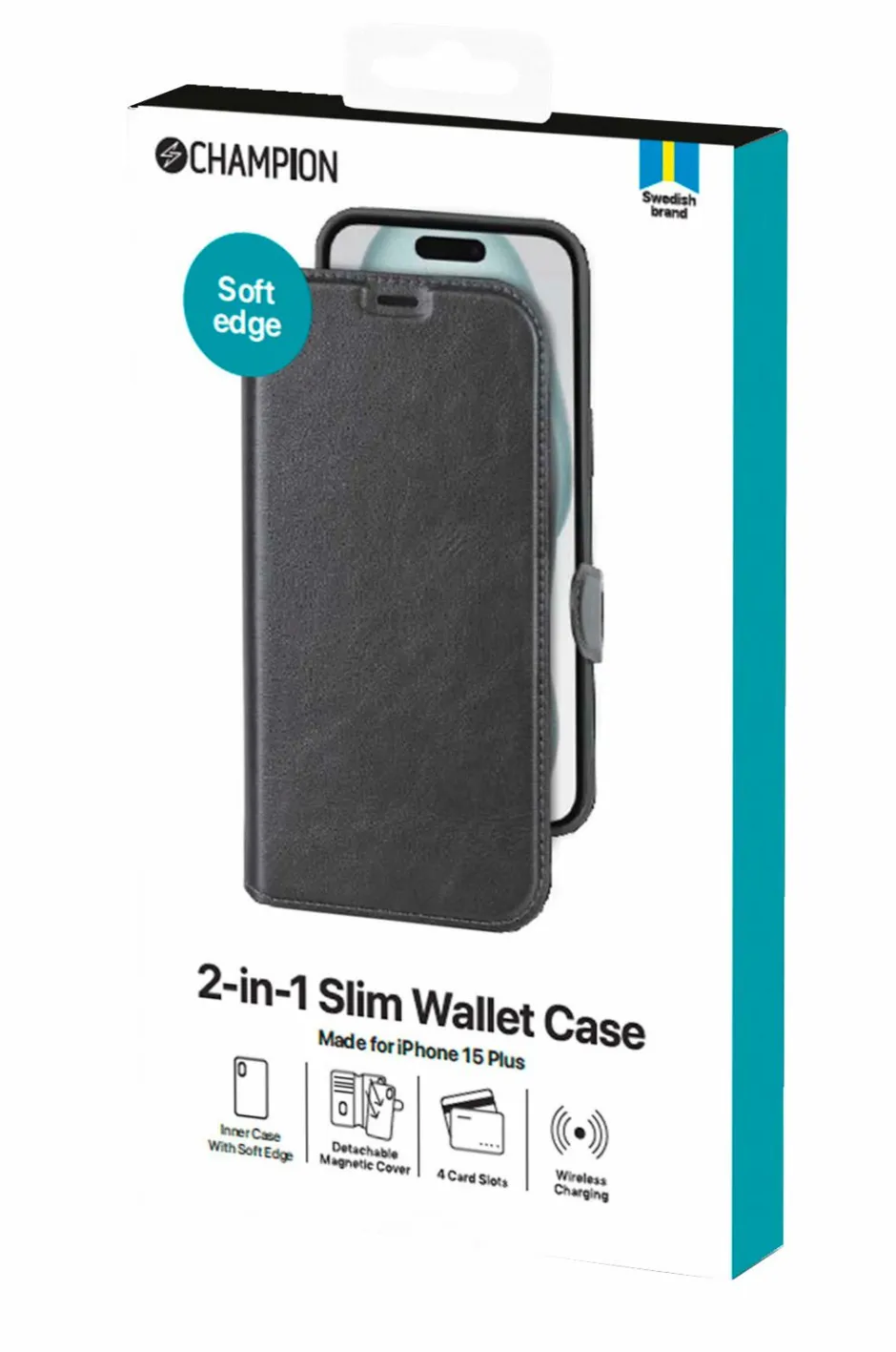 Champion Nordic Mobilcover/tegnebog 2-in-1 Slim Wallet iPhone 15 Plus^ Mobiltelefoner, Tablets & Tilbehør
