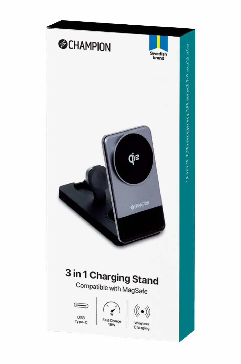 Hot Trådløs oplader Champion 3-in-1 Qi2 Mobiltelefoner, Tablets & Tilbehør