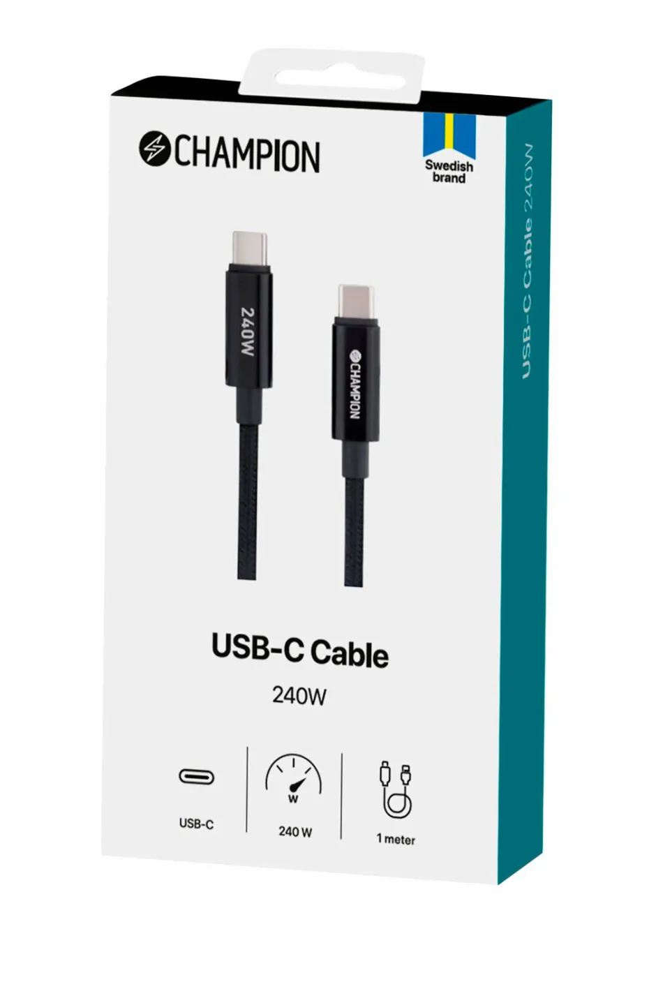 Champion Nordic USB-C kabel 240W 1m^ Computertilbehør