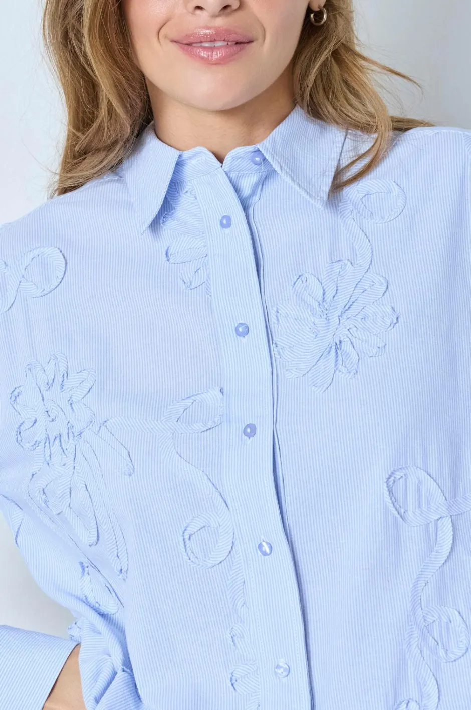 Clearance Skjorte XavierCC Stripe Flower Dame Skjorter & Bluser