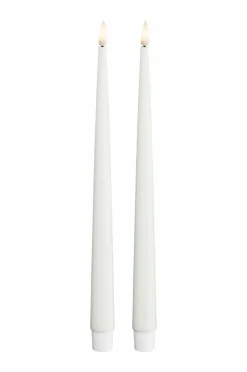 DeluxeHomeart LED Keglelys skinnende 2,2x28 cm 2 stk.^ Lys & Duft