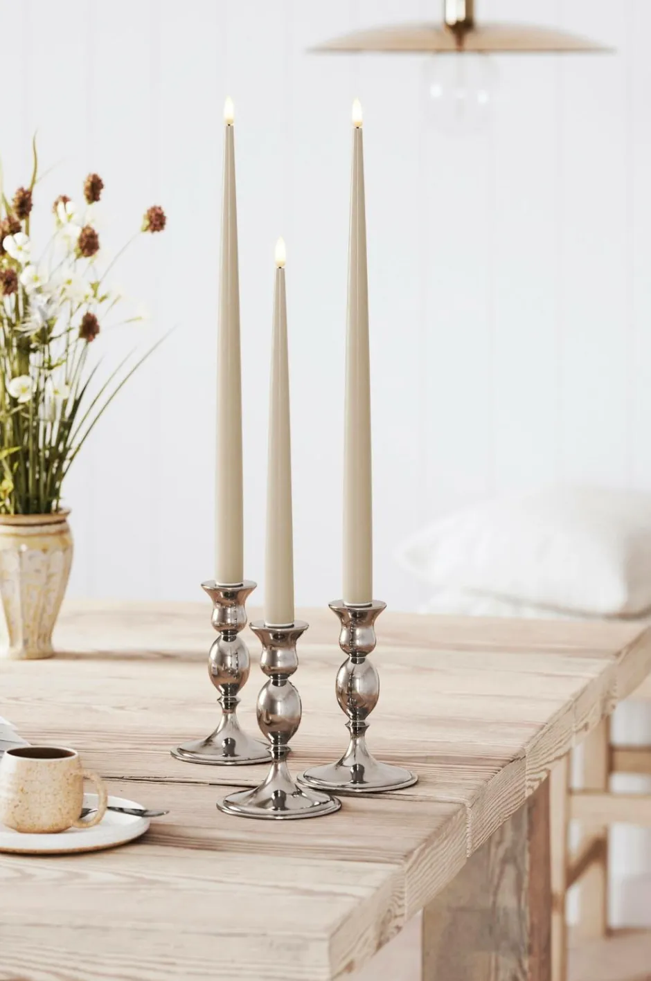 LED Taper Candle Shiny 2,2x38 cm 2 stk. Lys & Duft