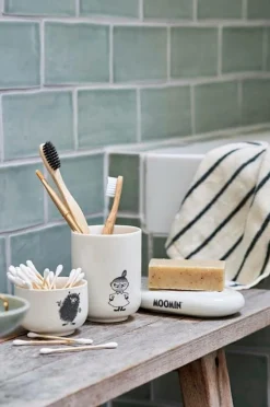 Clearance Sæbeskål Mumin 12x7 cm Hvid Badeværelsestilbehør
