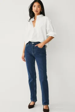 New Collection Afslappet skjorte i bomuldspoplin Dame Skjorter & Bluser