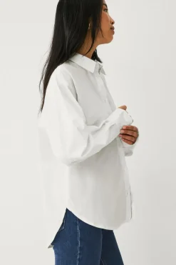 New Collection Afslappet skjorte i bomuldspoplin Dame Skjorter & Bluser
