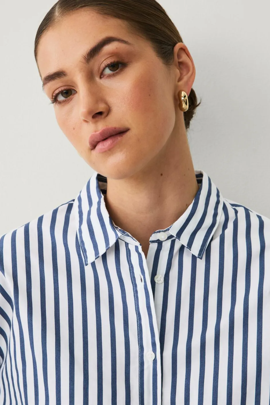 Collection Afslappet skjorte i bomuldspoplin Dame Skjorter & Bluser