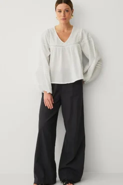 Ellos Collection Bluse med blondeindsatser^Dame Skjorter & Bluser
