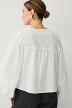 Ellos Collection Bluse med blondeindsatser^Dame Skjorter & Bluser