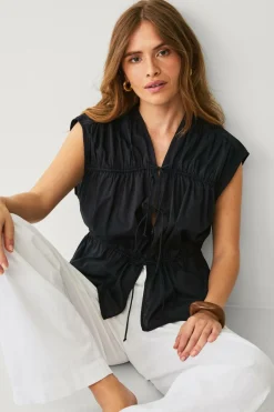 Hot Collection Bluse med snørebånd Dame Skjorter & Bluser