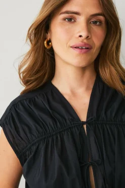 Hot Collection Bluse med snørebånd Dame Skjorter & Bluser