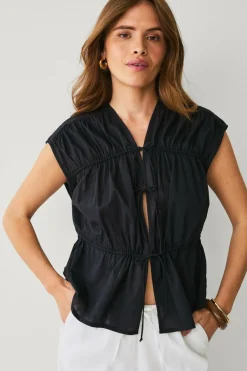 Hot Collection Bluse med snørebånd Dame Skjorter & Bluser