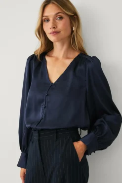 Ellos Collection Bluse i satin^Dame Skjorter & Bluser