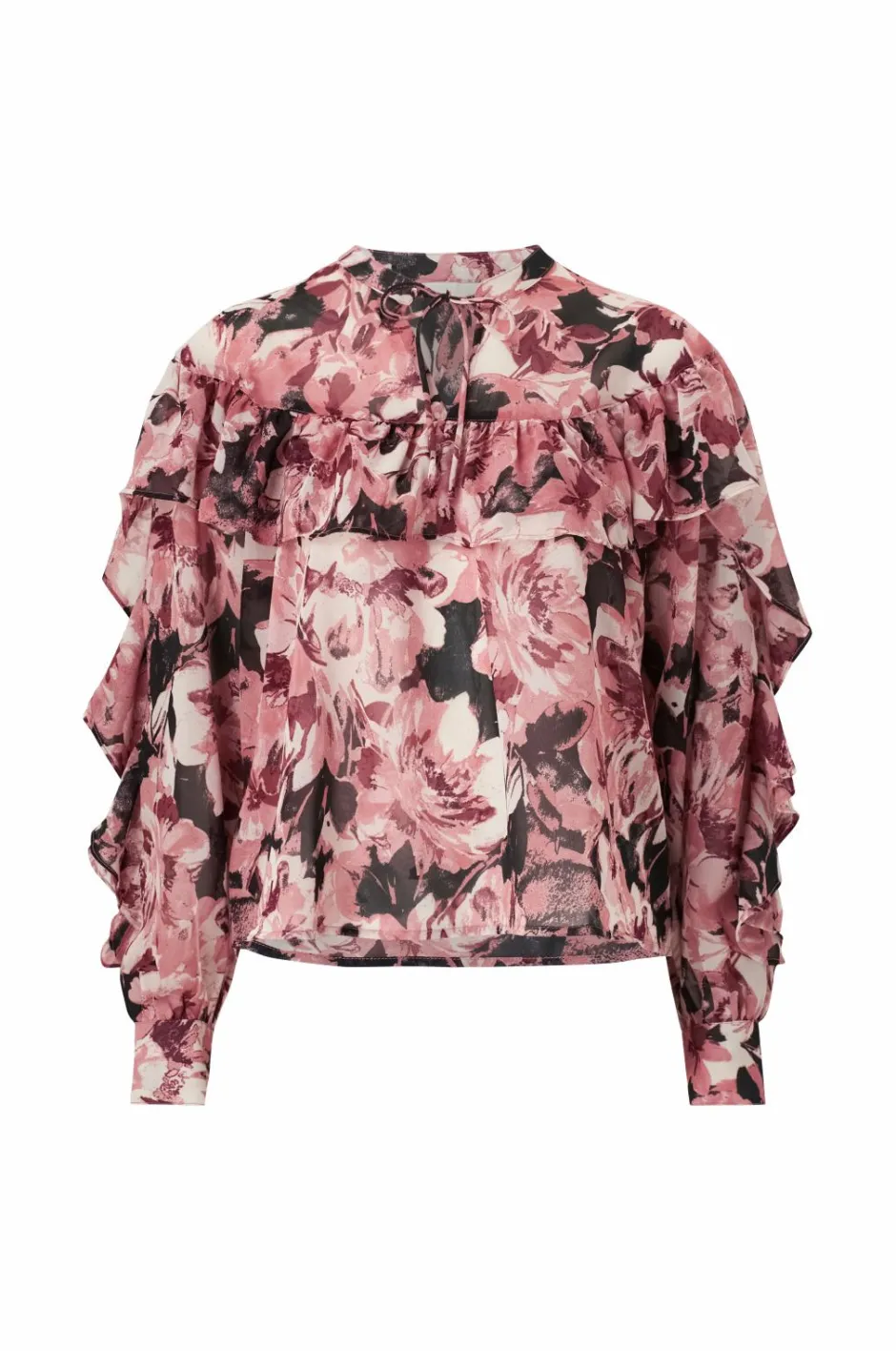 Discount Collection Bluse med volanter Dame Skjorter & Bluser