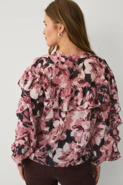Discount Collection Bluse med volanter Dame Skjorter & Bluser