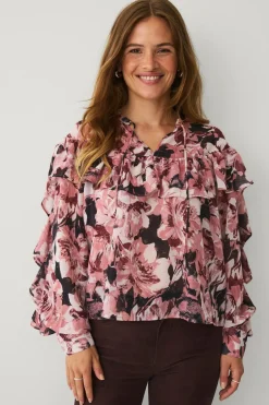 Discount Collection Bluse med volanter Dame Skjorter & Bluser