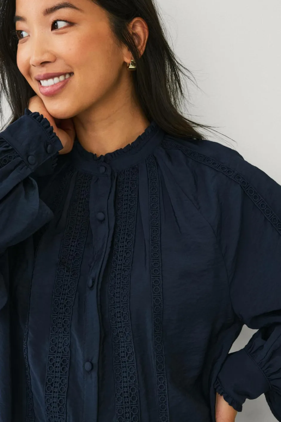 Ellos Collection Bluse med blondedetaljer^Dame Skjorter & Bluser