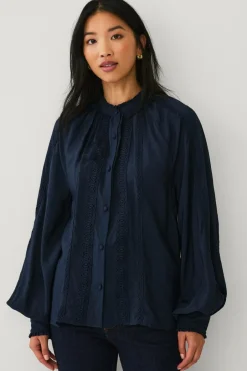 Ellos Collection Bluse med blondedetaljer^Dame Skjorter & Bluser