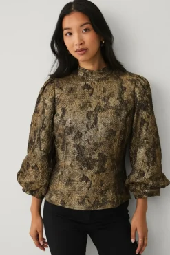New Collection Bluse i Jacquard Dame Skjorter & Bluser
