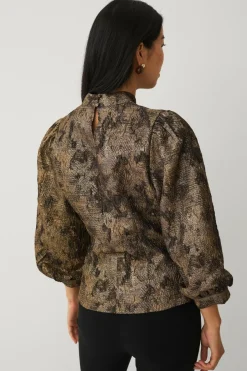 New Collection Bluse i Jacquard Dame Skjorter & Bluser