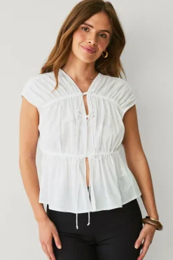Discount Collection Bluse med snørebånd Dame Skjorter & Bluser