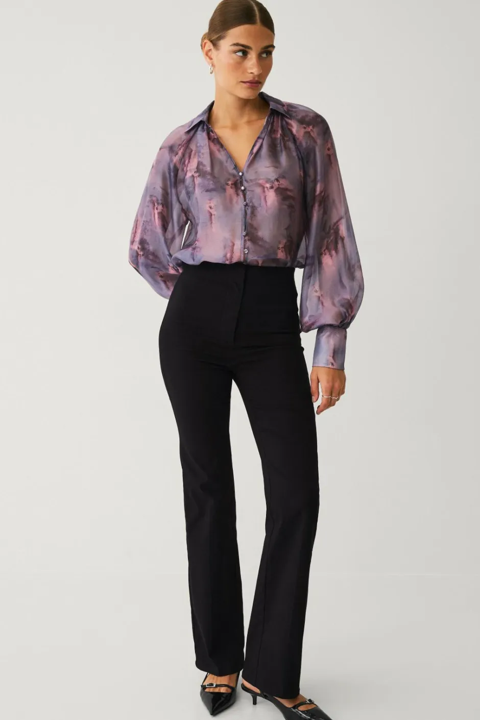 Clearance Collection Bluse med pufærmer Dame Skjorter & Bluser