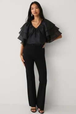 Collection Bluse med sommerfugleærmer Dame Skjorter & Bluser