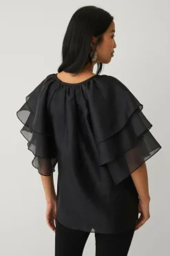 Collection Bluse med sommerfugleærmer Dame Skjorter & Bluser
