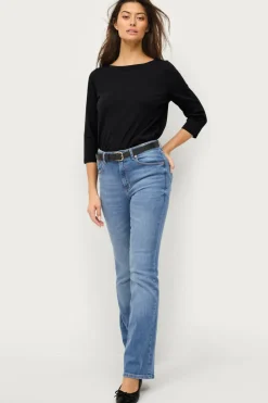 New Collection Bomuldstop med bådudskæring og 3/4-ærmer Dame Basistøj
