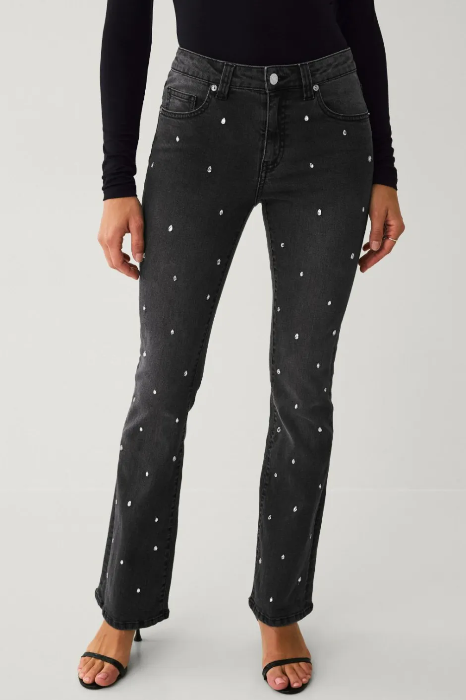 Sale Collection Bootcut jeans med rhinstene Dame Jeans